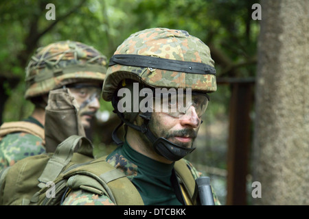 Illkirch- Grafenstaden, France, soldiers of JgBtl 291 at a training Stock Photo