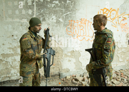 Illkirch- Grafenstaden, France, soldiers of JgBtl 291 at a Uebungseinheit Stock Photo