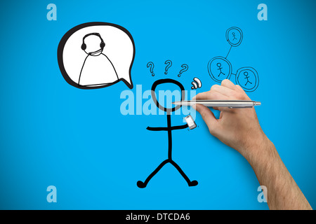 Composite image of hand holding a silver pen Stock Photo