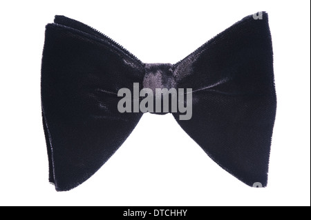 Retro black bow tie isolated on white background Stock Photo