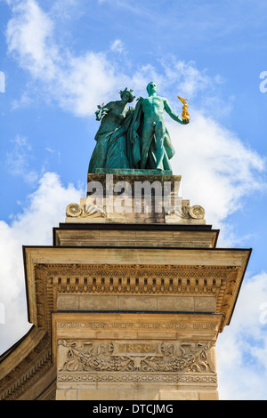 Statue at heroes square in budapest, hungary Stock Photo