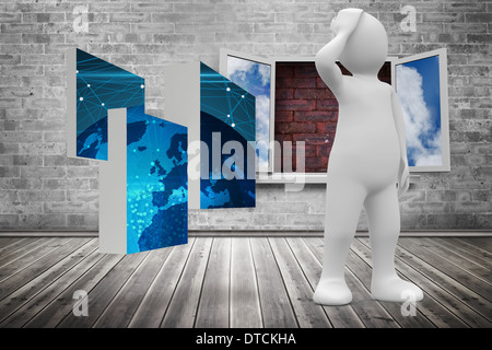 Composite image of white character thinking Stock Photo