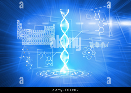 Composite image of dna helix interface Stock Photo