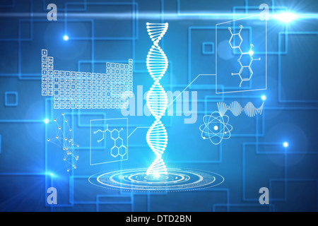Composite image of dna helix interface Stock Photo
