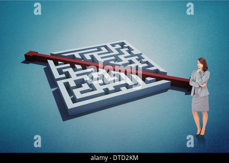Composite image of focused businesswoman Stock Photo