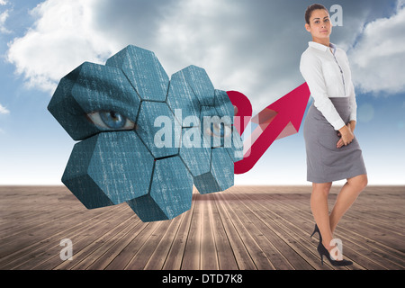 Composite image of focused businesswoman Stock Photo