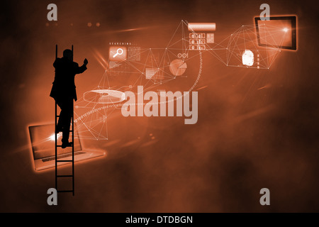 Composite image of file transfer background Stock Photo