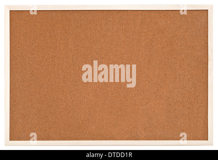 empty bulletin cork board in white frame isolated on white background Stock Photo
