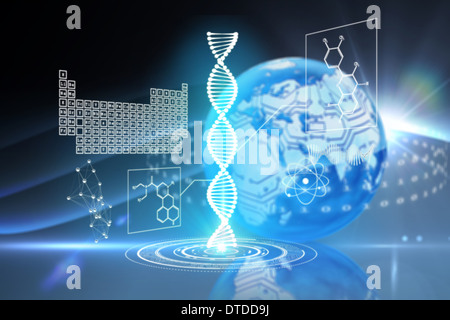 Composite image of dna helix interface Stock Photo