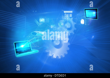 Composite image of file transfer background Stock Photo