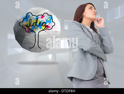 Composite image of focused businesswoman Stock Photo