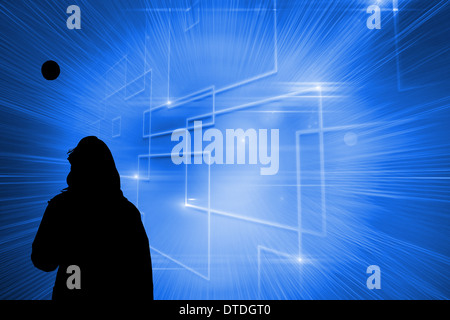 Composite image of glowing background with squares Stock Photo