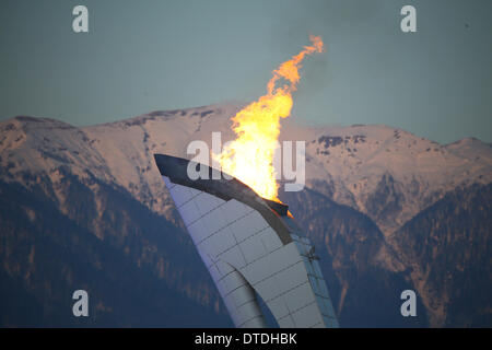 Sochi, Russia. 15th Feb, 2014. General view of the Olympic flame, FEBRUARY 15, 2014 - Opening Ceremony : Sochi 2014 Olympic Winter Games at Sochi, Russia. © Yohei Osada/AFLO SPORT/Alamy Live News Stock Photo