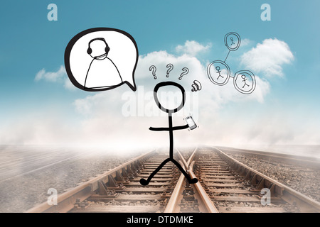 Composite image of stick figure doodle Stock Photo