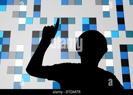 Composite image of technical background with squars Stock Photo