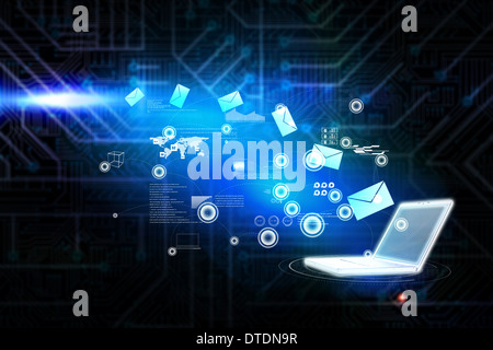 Composite image of email communication background Stock Photo