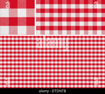 Seamless picnic pattern 1500x1500 with samples. Good for red checkered tablecloth creation of any size. Stock Photo