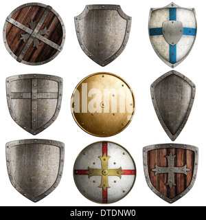 shields collection isolated on white Stock Photo
