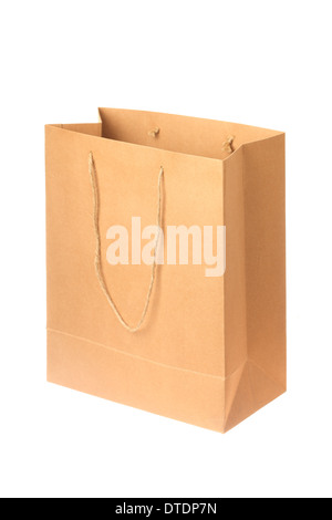 Blank paper bag isolated on white background Stock Photo