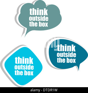 think outside the box. Set of stickers, labels, tags. Business banners, infographics Stock Photo