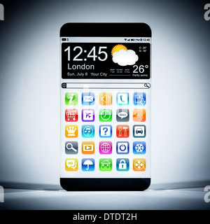 Smartphone with a transparent display. Stock Photo