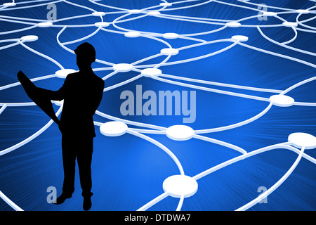 Composite image of shiny dots connected with lines Stock Photo