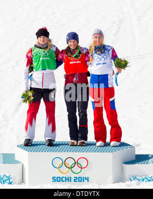 Radomir DUDAS of Slovakia follows the shouts of his guide in the Mens  Alpine Skiing Giant Slalom during the 2014 Winter Paralympic Games at the  Rosa K Stock Photo - Alamy