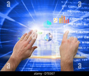 Composite image of hands pointing and presenting Stock Photo