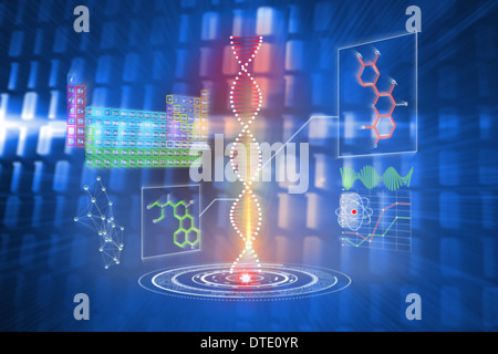 Composite image of dna helix interface Stock Photo