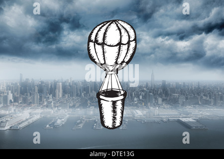 Composite image of hot air balloon doodle Stock Photo