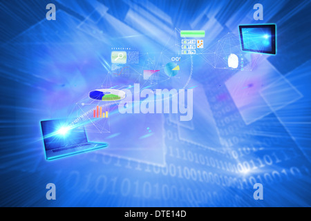 Composite image of file transfer background Stock Photo