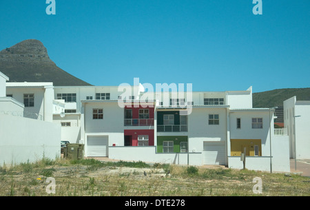 Where once was Cape Town's vibrant District Six, torn down during apartheid, its residents removed, is bland city housing Stock Photo