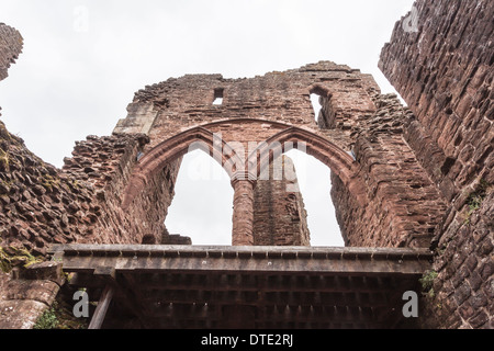 Solarium at Goodrich Castle, a medieval Norman castle near Ross-on-Wye on the Welsh borders, maintained by English Heritage Stock Photo