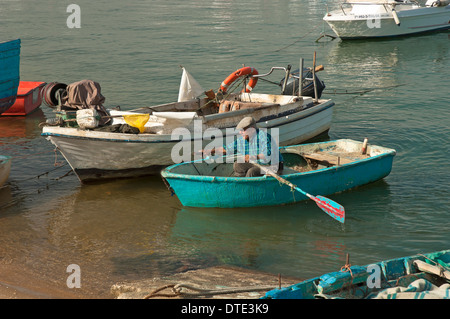 Beach and boats, Punta Umbria, Huelva-province, Region of Andalusia, Spain, Europe Stock Photo