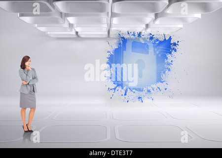 Composite image of focused businesswoman Stock Photo
