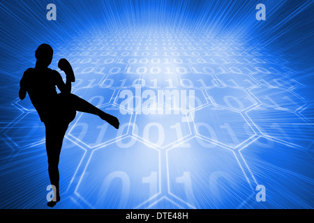 Composite image of background with glowing hexagons Stock Photo