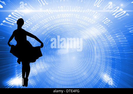 Composite image of shiny futuristic binary code spiral Stock Photo