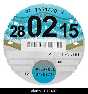 UK Tax Disc isolated on white background Stock Photo