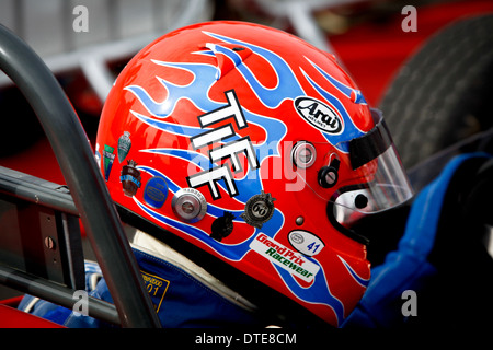 TV presenter and racing driver Tiff Needell's crash helmet Stock Photo