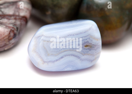 semi-precious stones isolated on white background Stock Photo