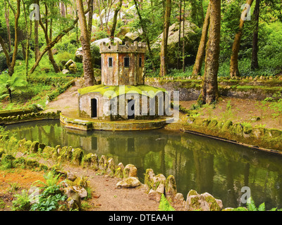 Park of Palacio Nacional de Pena - Pena National Palace in Sintra, Portugal Stock Photo