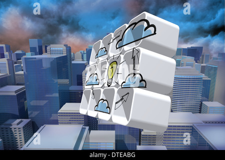 Composite image of cloud computing idea cycle on abstract screen Stock Photo