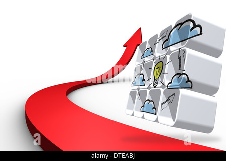 Composite image of cloud computing idea cycle on abstract screen Stock Photo