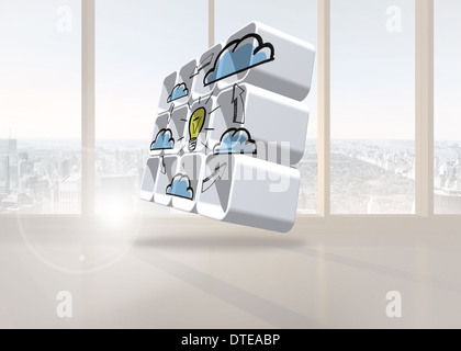 Composite image of cloud computing idea cycle on abstract screen Stock Photo