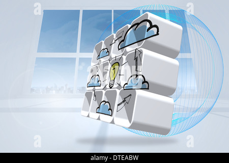 Composite image of cloud computing idea cycle on abstract screen Stock Photo