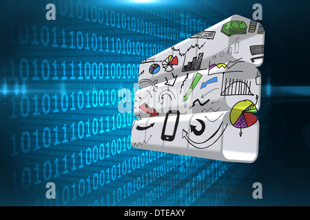 Composite image of media device brainstorm on abstract screen Stock Photo