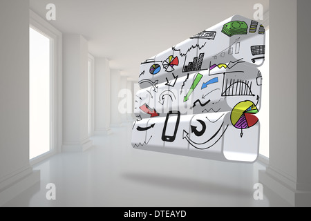 Composite image of media device brainstorm on abstract screen Stock Photo