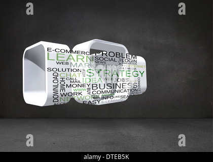 Composite image of business buzzwords on abstract screen Stock Photo