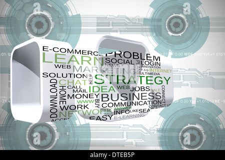 Composite image of business buzzwords on abstract screen Stock Photo