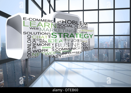Composite image of business buzzwords on abstract screen Stock Photo